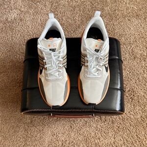 Nike Lunar Roam Summit White and Orange Athletic Shoes